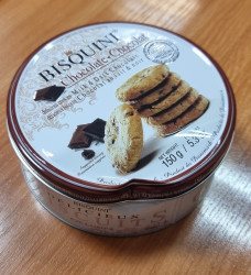 Bisquini Chocolate 150г Датское печенье с кусочками шоколада ж/б УЦЕНКА